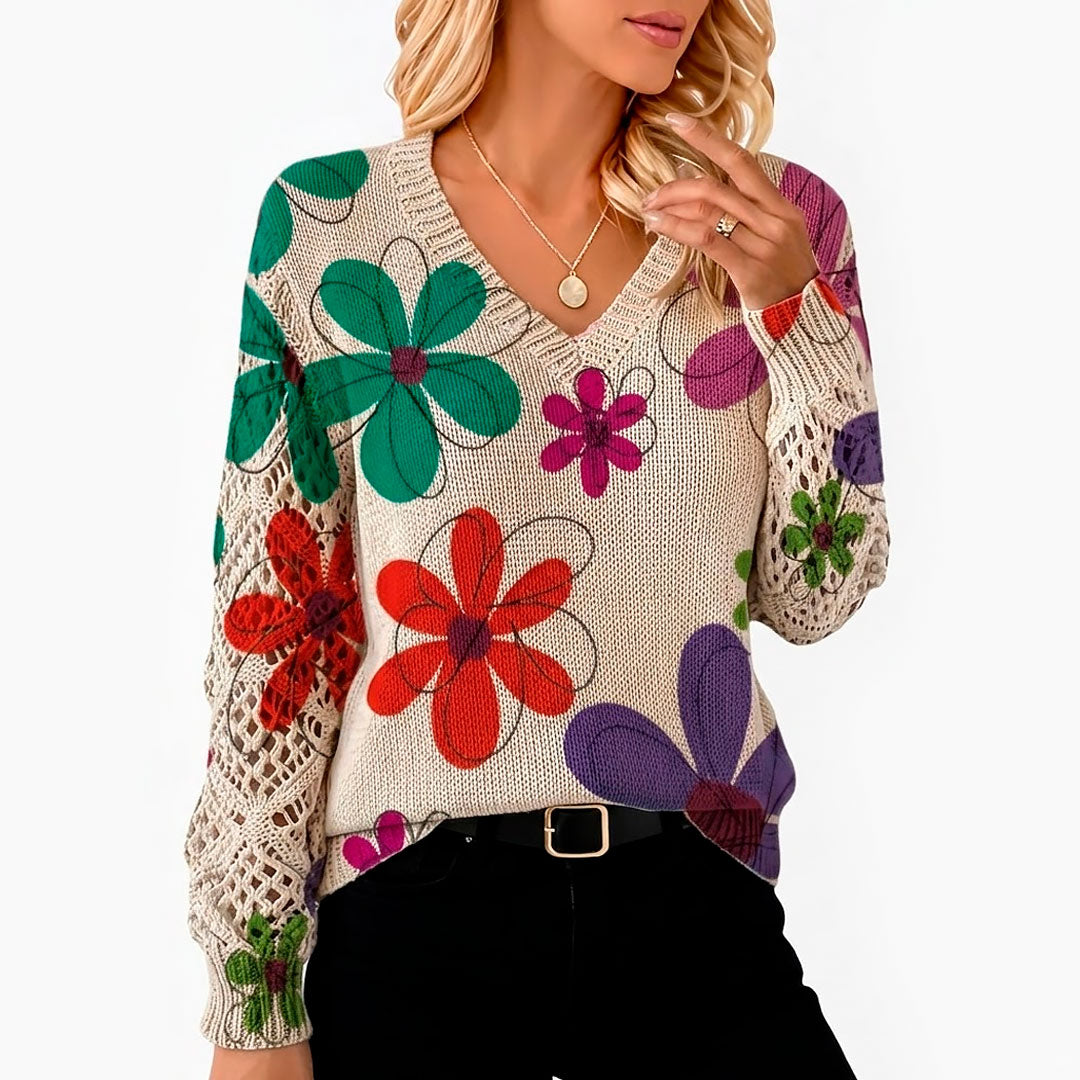 Pull Femme avec Détails Ajourés et Confort Doux Lucyle