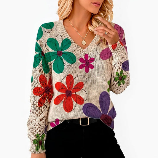 Pull Femme avec Détails Ajourés et Confort Doux Lucyle
