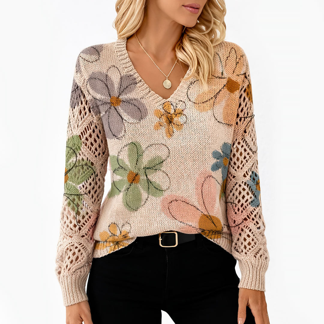 Pull Femme avec Détails Ajourés et Confort Doux Lucyle