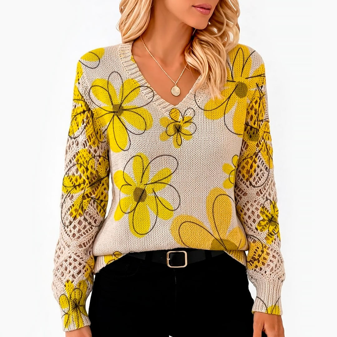Pull Femme avec Détails Ajourés et Confort Doux Lucyle