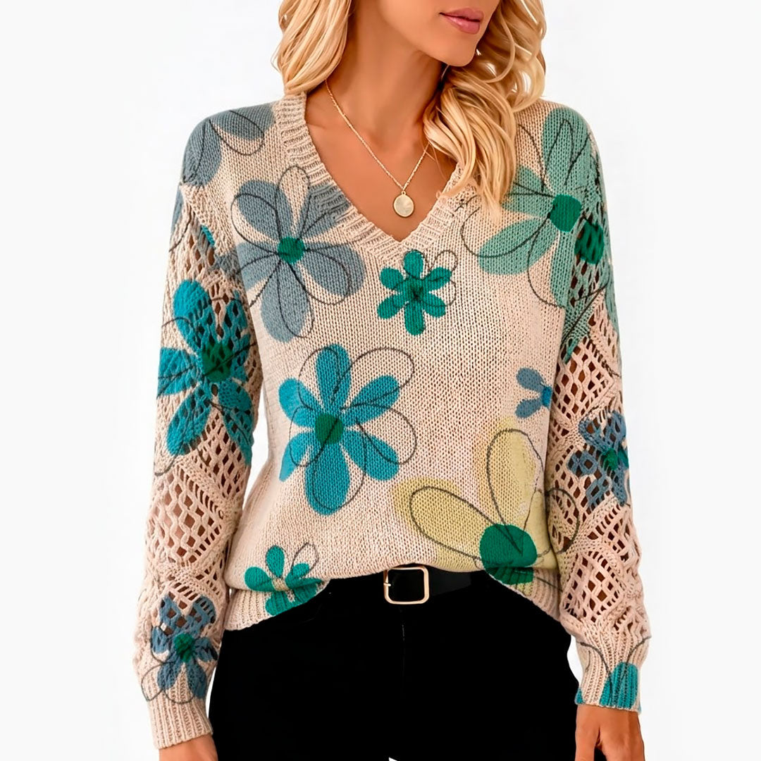 Pull Femme avec Détails Ajourés et Confort Doux Lucyle