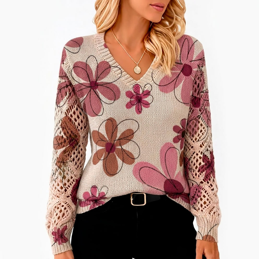 Pull Femme avec Détails Ajourés et Confort Doux Lucyle