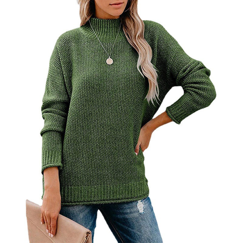 Pull Femme en Maille Épaisse avec Col Montant Lucyle
