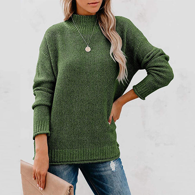 Pull Femme en Maille Épaisse avec Col Montant Lucyle