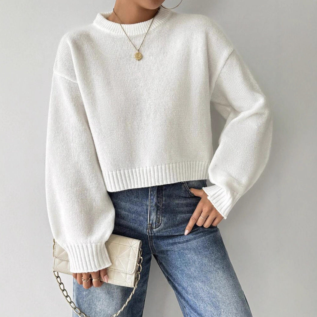 Pull Femme en Maille Fine avec Encolure Ronde Lucyle