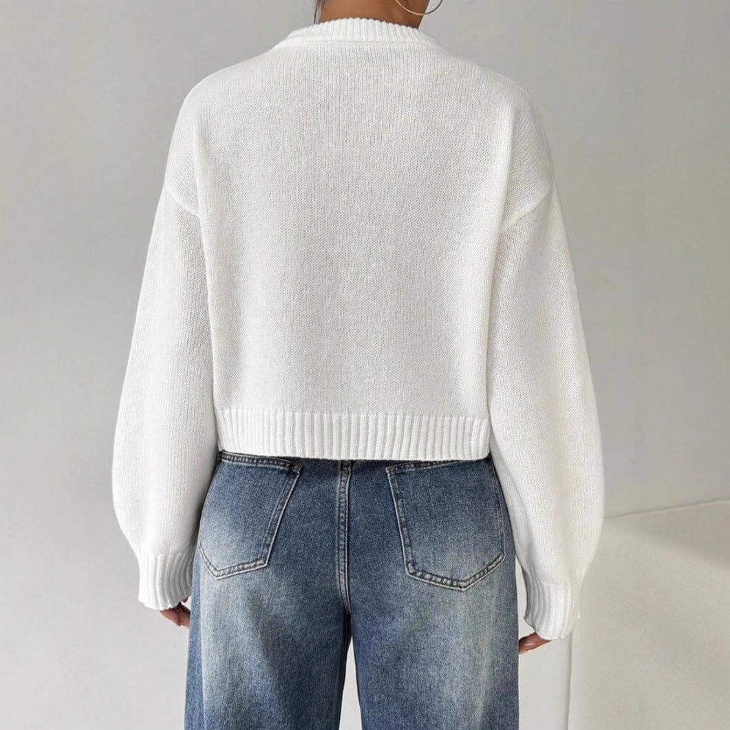 Pull Femme en Maille Fine avec Encolure Ronde Lucyle