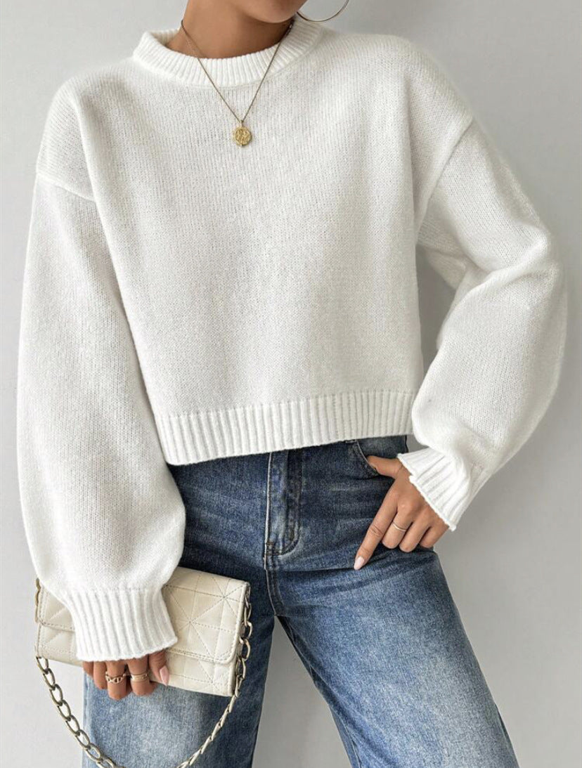 Pull Femme en Maille Fine avec Encolure Ronde Lucyle