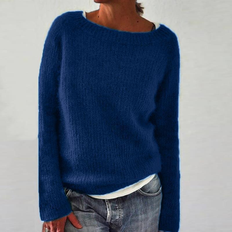 Pull Femme en Maille avec Col Rond Lucyle
