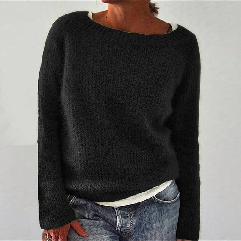 Pull Femme en Maille avec Col Rond Lucyle