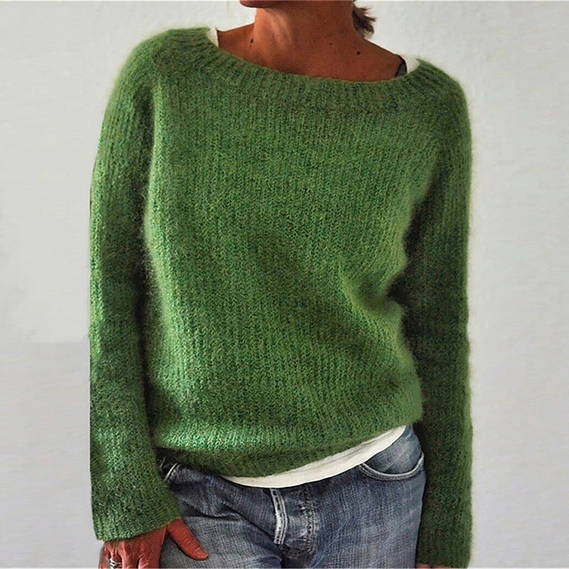 Pull Femme en Maille avec Col Rond Lucyle