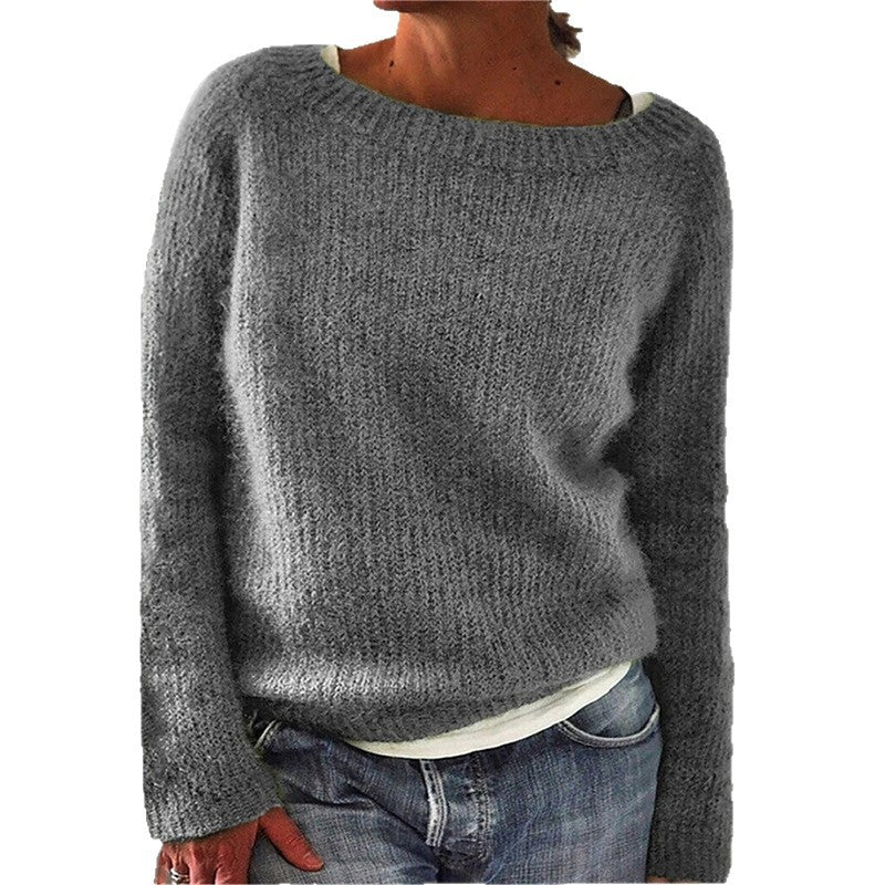 Pull Femme en Maille avec Col Rond Lucyle