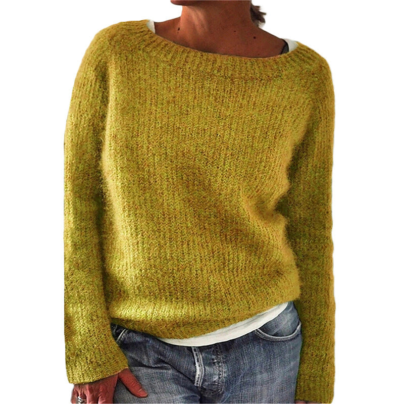 Pull Femme en Maille avec Col Rond Lucyle