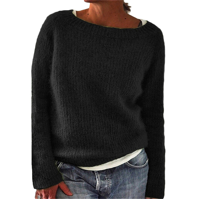 Pull Femme en Maille avec Col Rond Lucyle