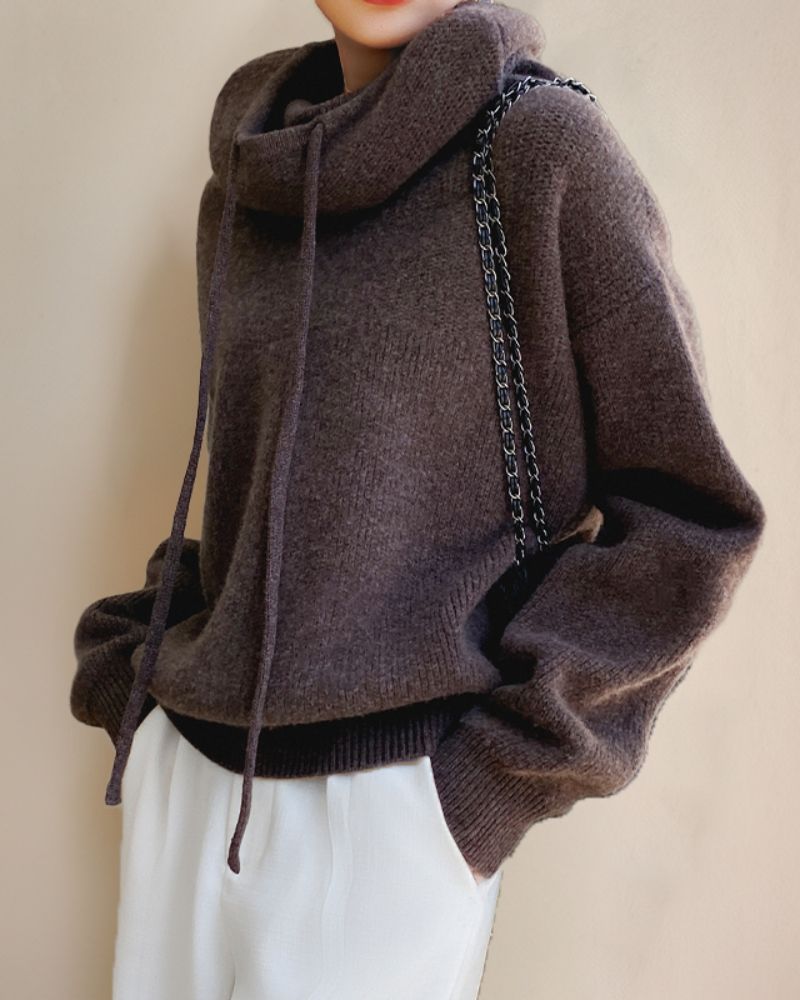 Pull Femme en Maille avec Col Roulé Lucyle