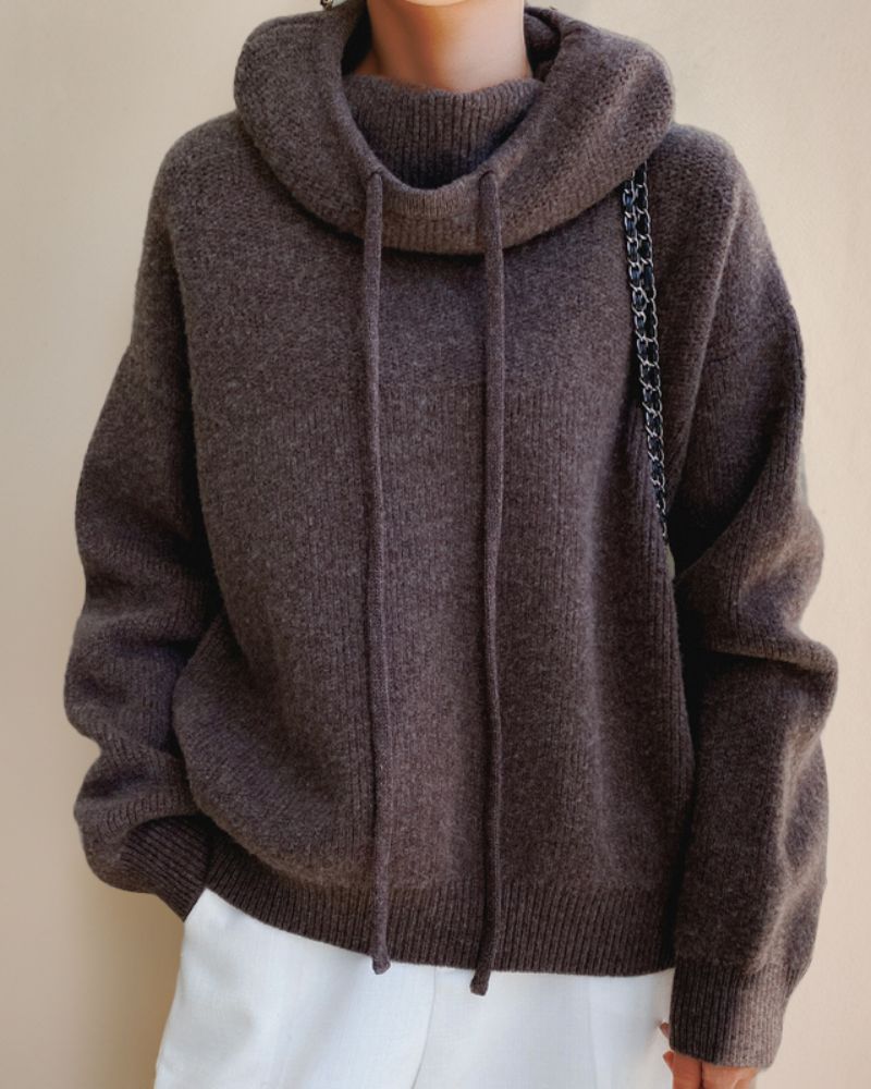 Pull Femme en Maille avec Col Roulé Lucyle