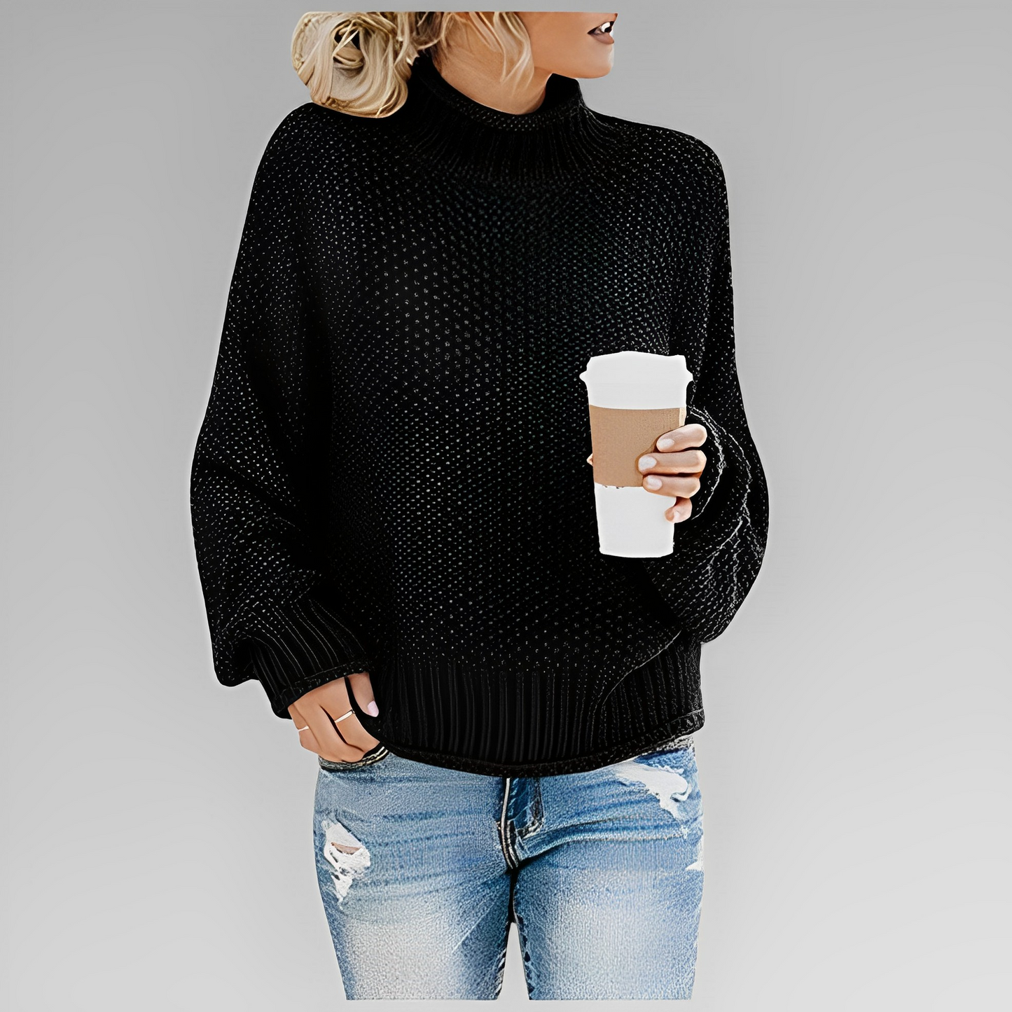 Pull Femme en Maille avec Col Roulé Lucyle