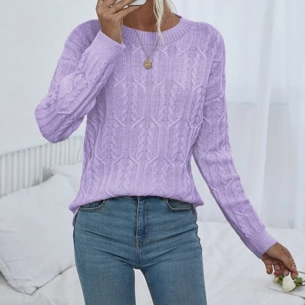 Pull Femme en Maille avec Motif Torsadé Lucyle