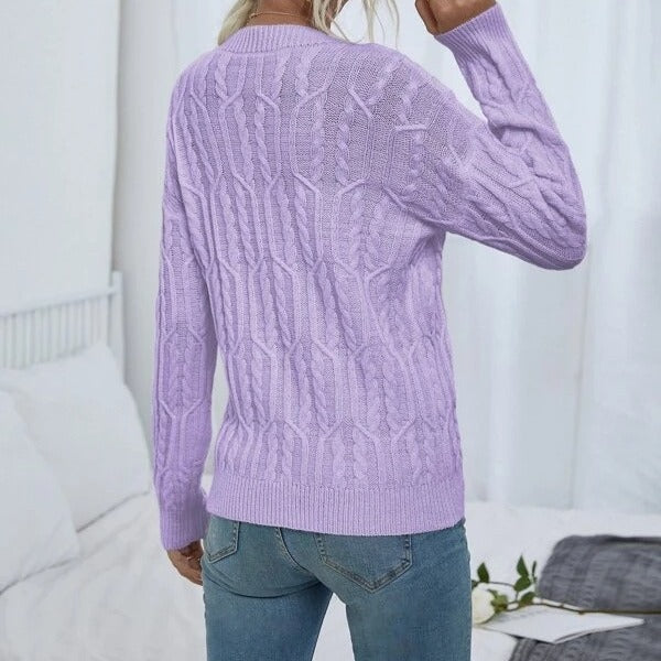 Pull Femme en Maille avec Motif Torsadé Lucyle