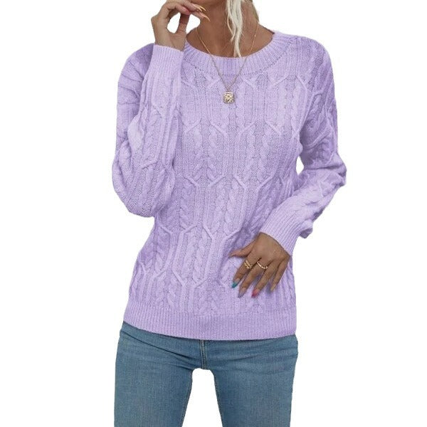 Pull Femme en Maille avec Motif Torsadé Lucyle