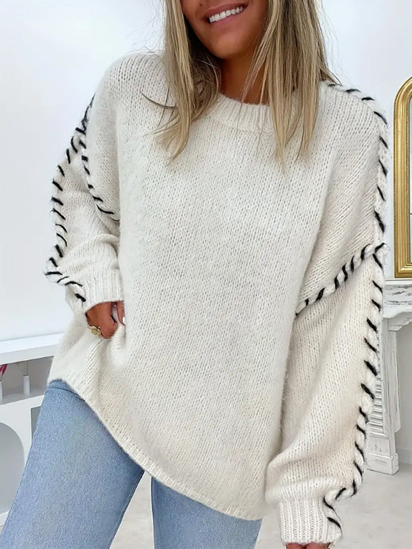 Pull Oversize Femme avec Col Rond Lucyle