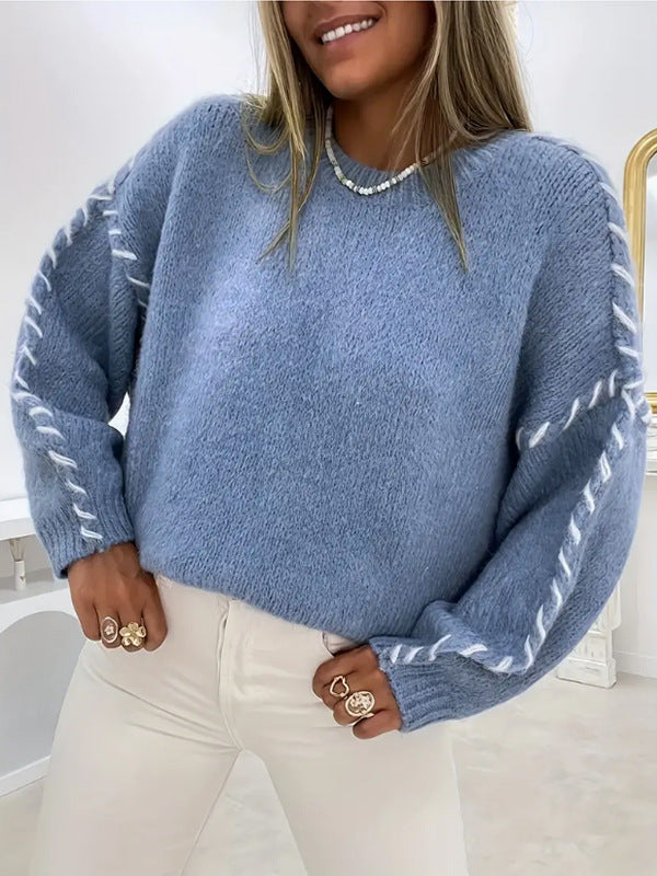 Pull Oversize Femme avec Col Rond Lucyle