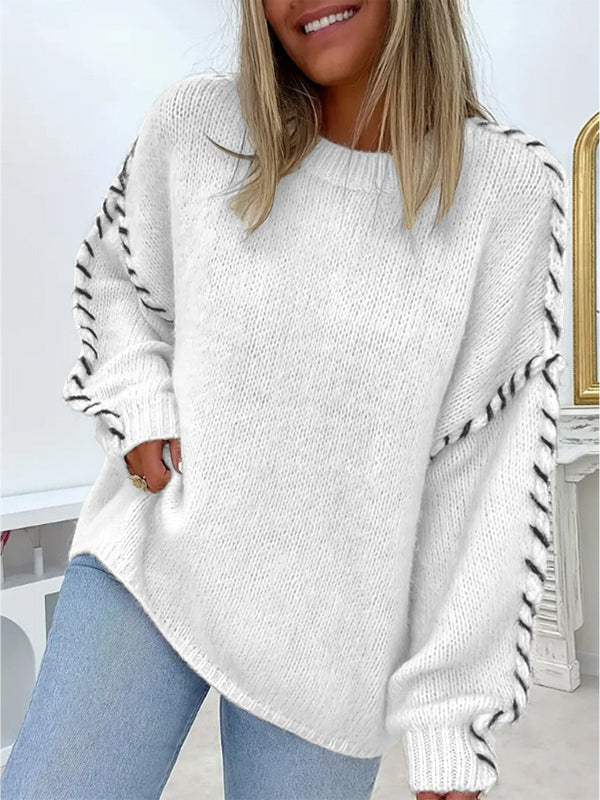 Pull Oversize Femme avec Col Rond Lucyle