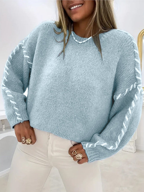 Pull Oversize Femme avec Col Rond Lucyle