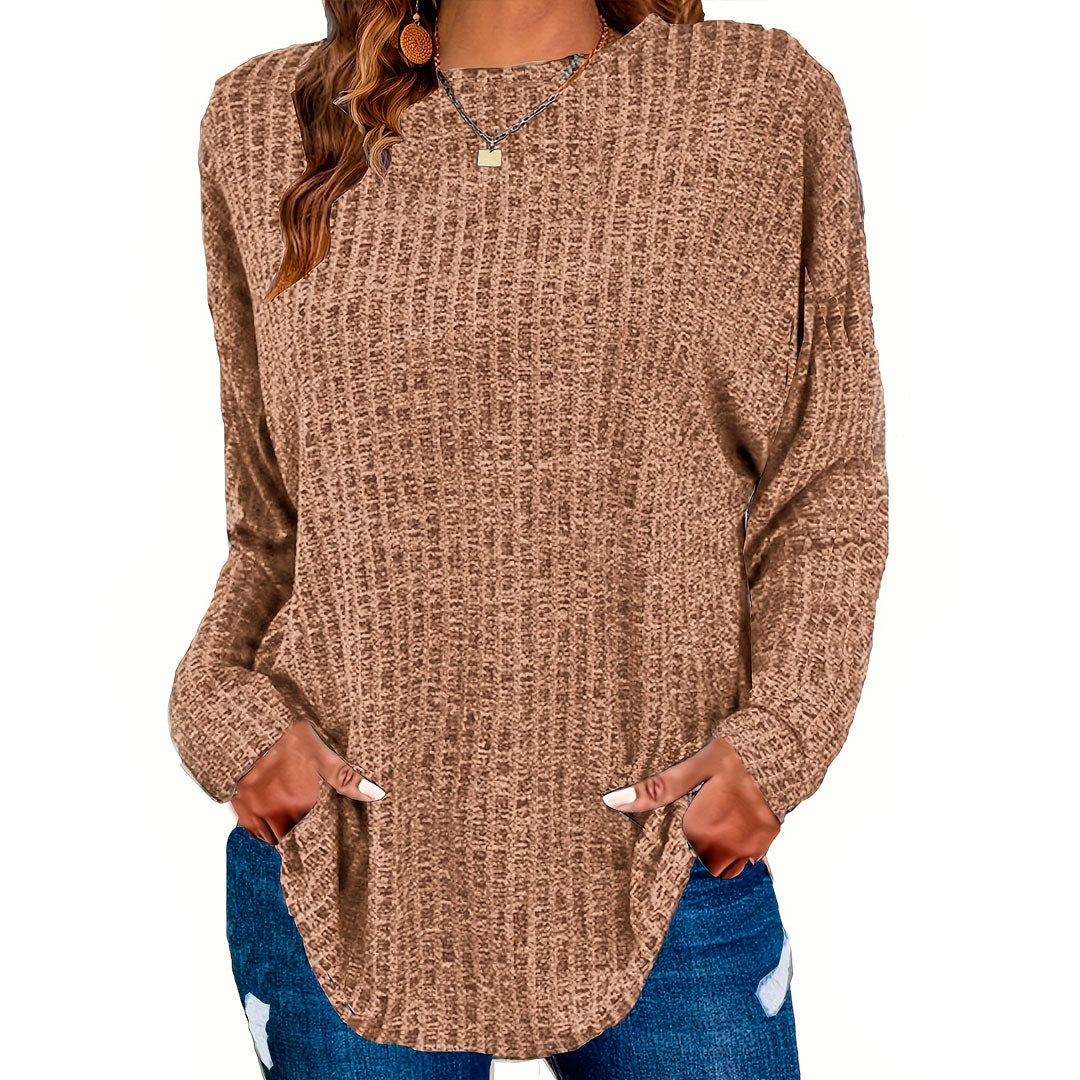 Pull Oversize Femme avec Poches en Maille Côtelée Lucyle