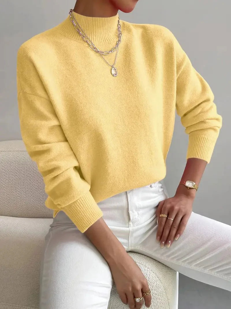 Pull à Col Roulé Femme en Maille Douce Lucyle