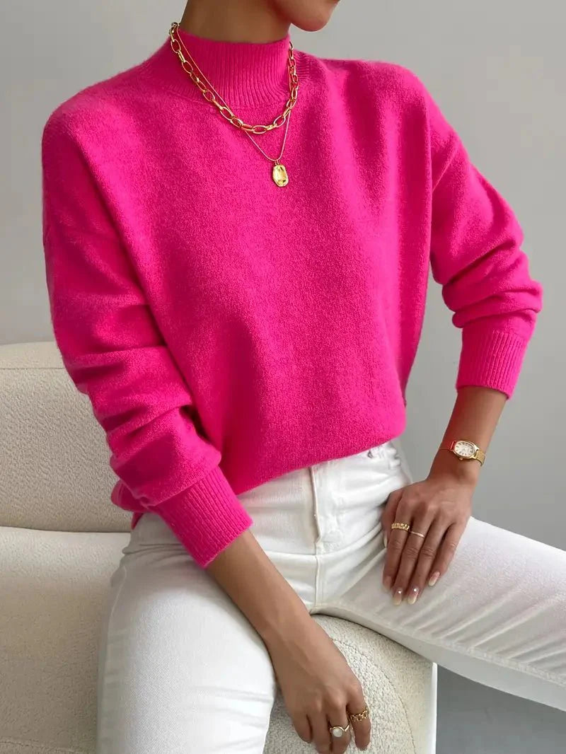 Pull à Col Roulé Femme en Maille Douce Lucyle