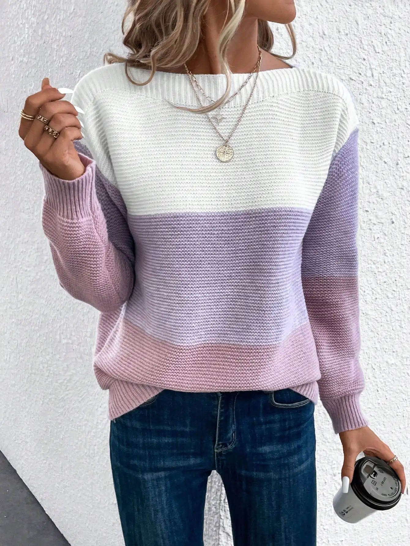 Pull en Maille Femme avec Col Montant Lucyle