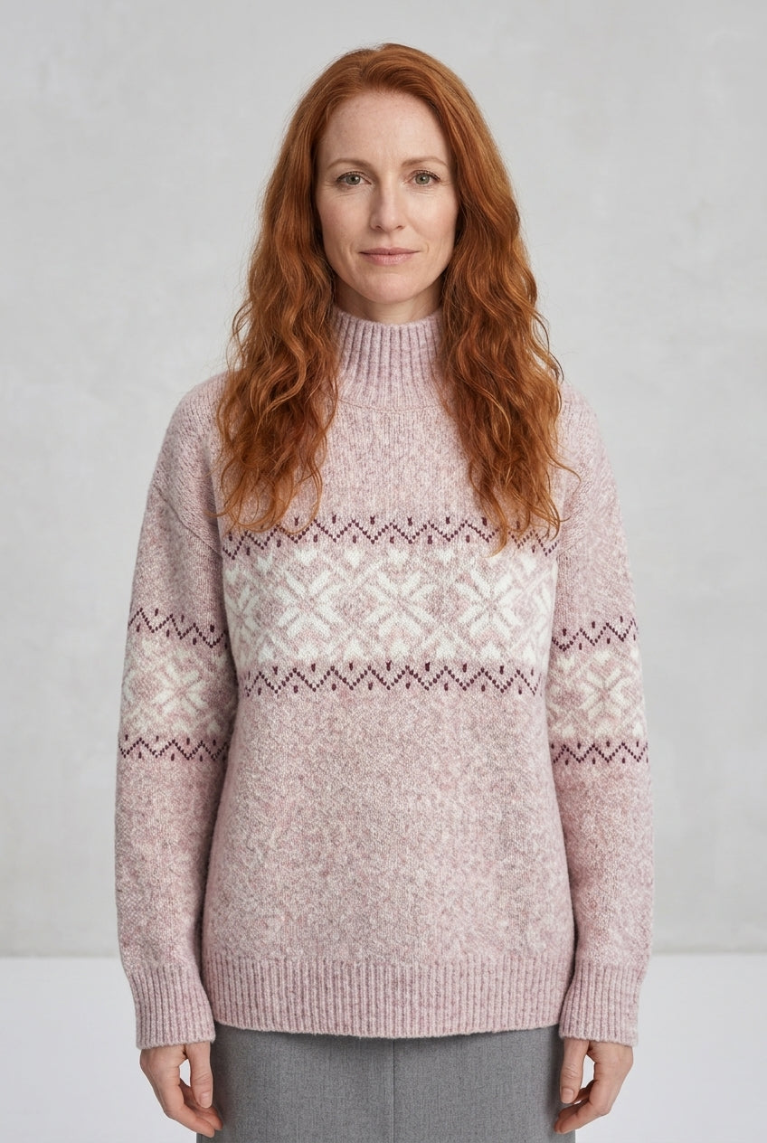 Pull en Tricot Femme avec Motif Flocon de Neige Lucyle