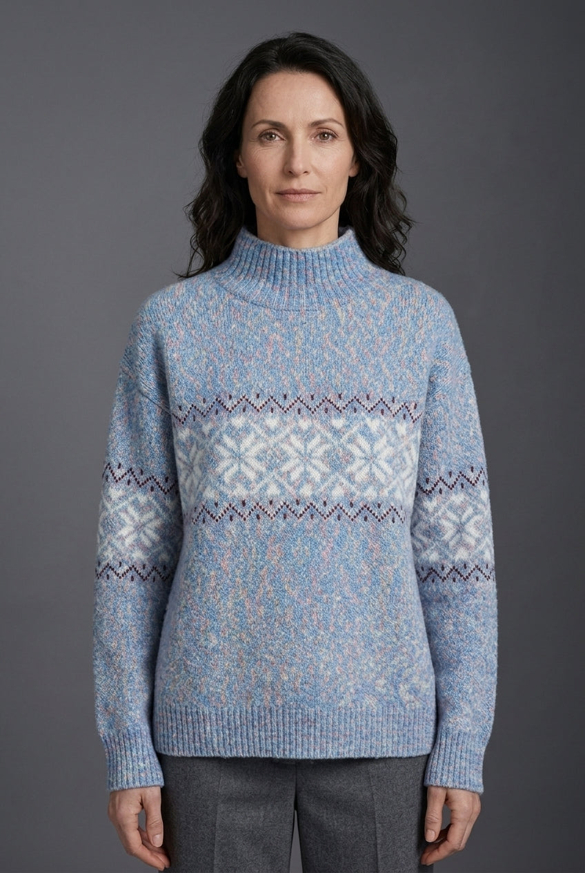 Pull en Tricot Femme avec Motif Flocon de Neige Lucyle