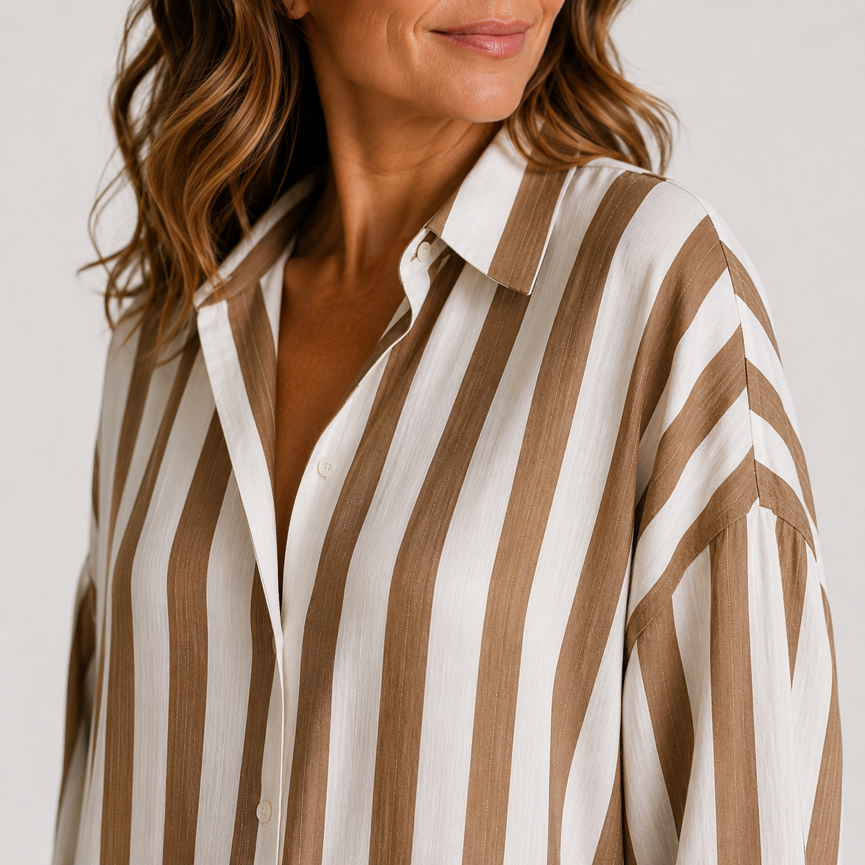 Robe Chemise Longue Femme avec Col en V Lucyle
