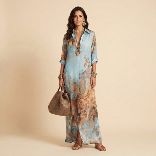 Robe Chemise Longue Femme avec Coupe Élégante Lucyle