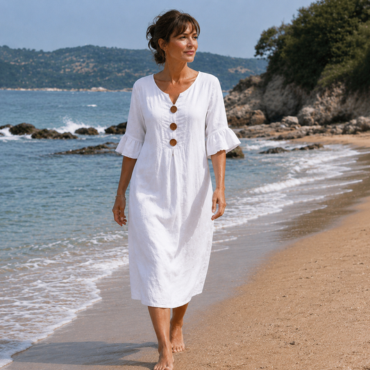 Robe Décontractée Femme avec Manches Volantées Lucyle