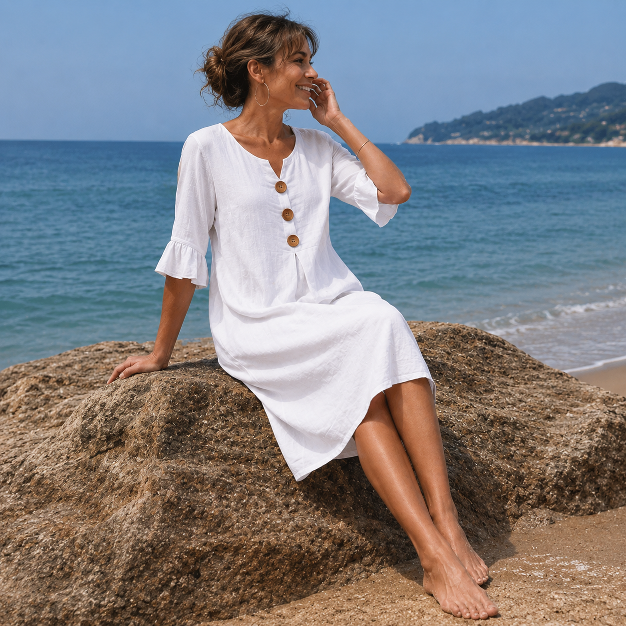 Robe Décontractée Femme avec Manches Volantées Lucyle