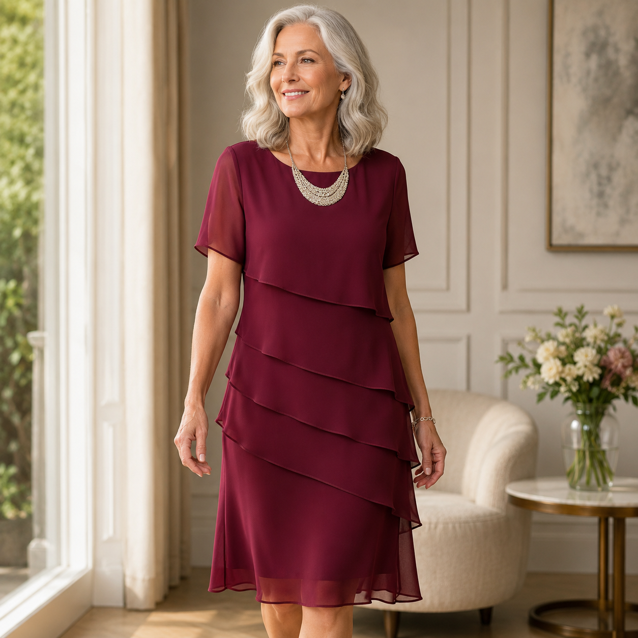 Robe Femme Longue avec Volants Élégante Lucyle