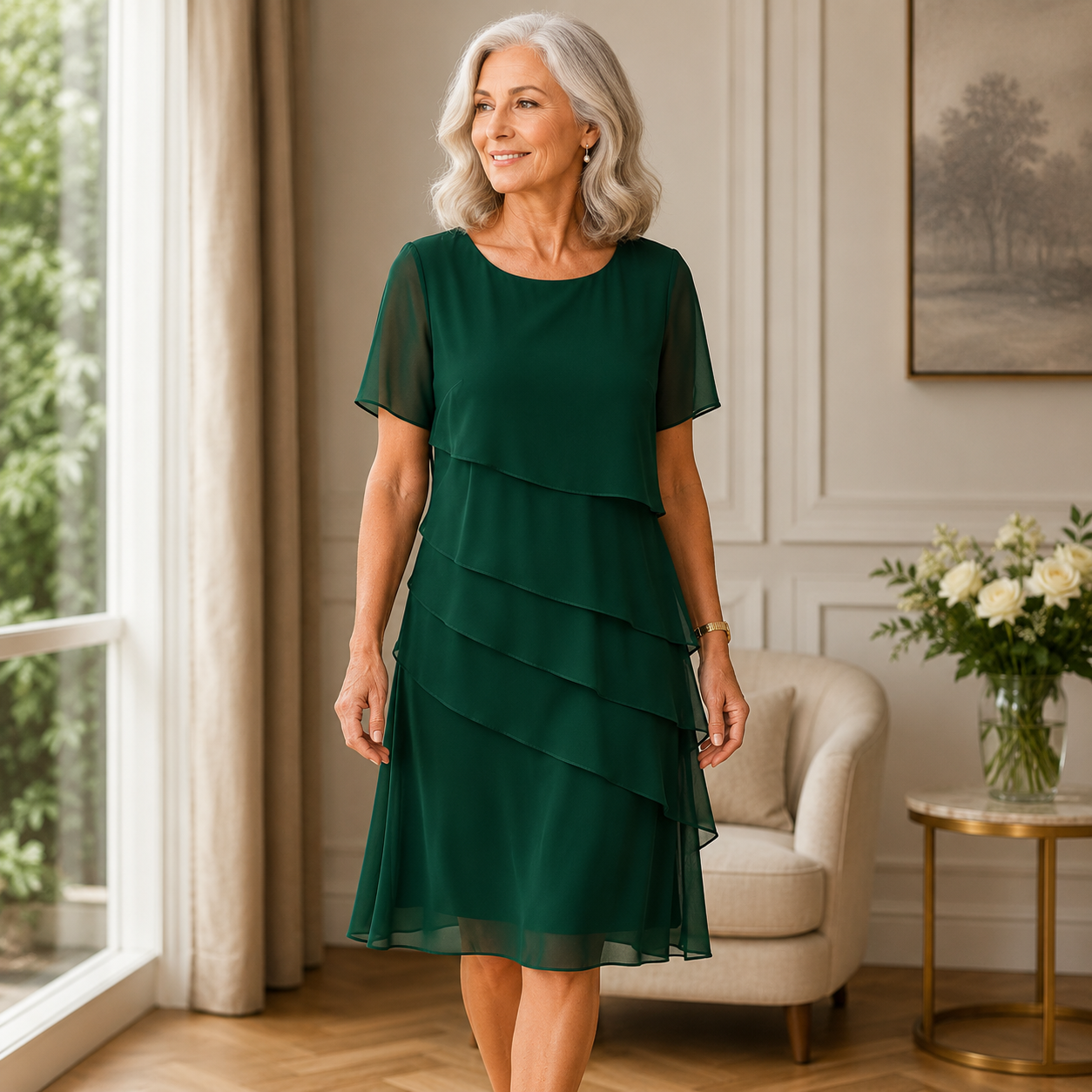 Robe Femme Longue avec Volants Élégante Lucyle