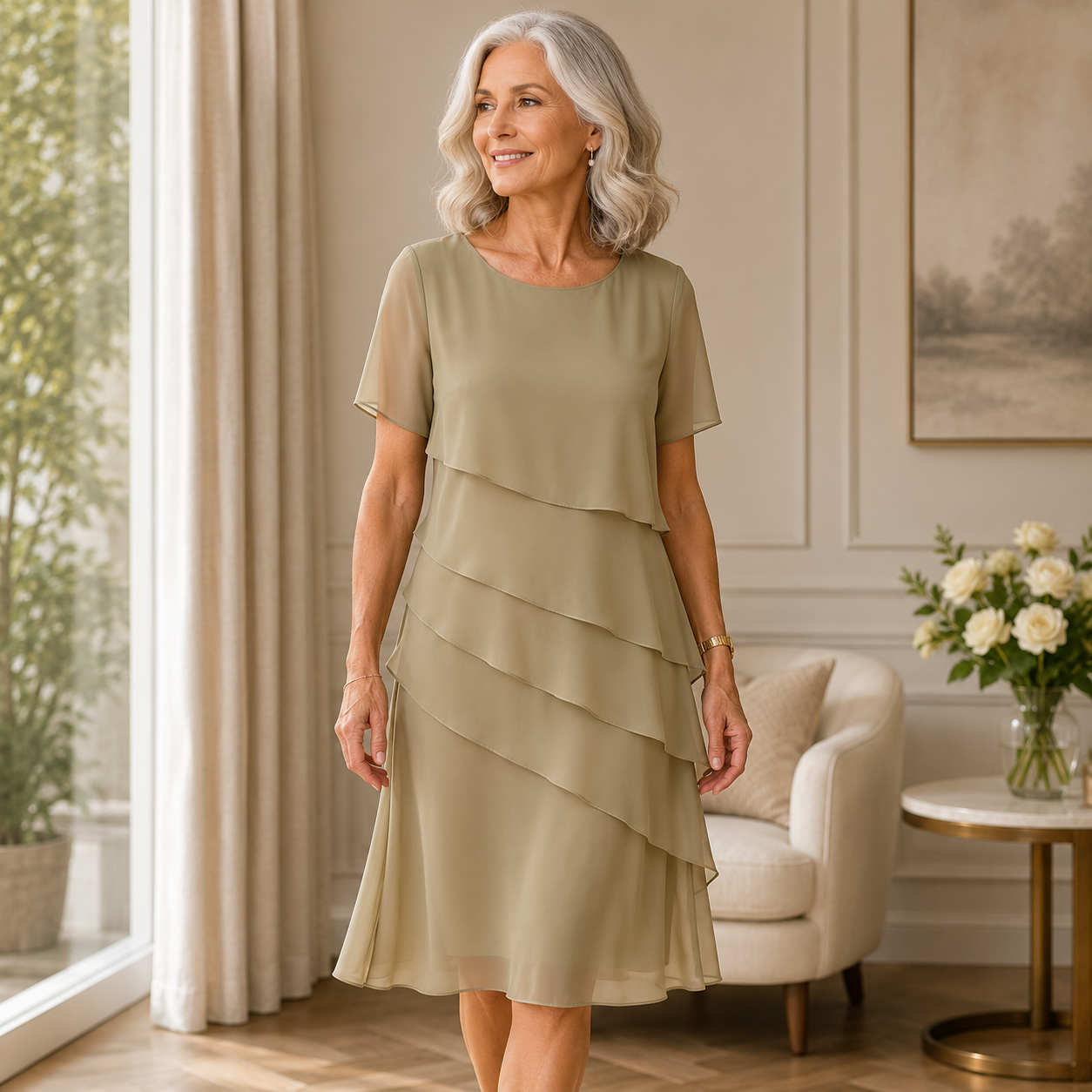 Robe Femme Longue avec Volants Élégante Lucyle