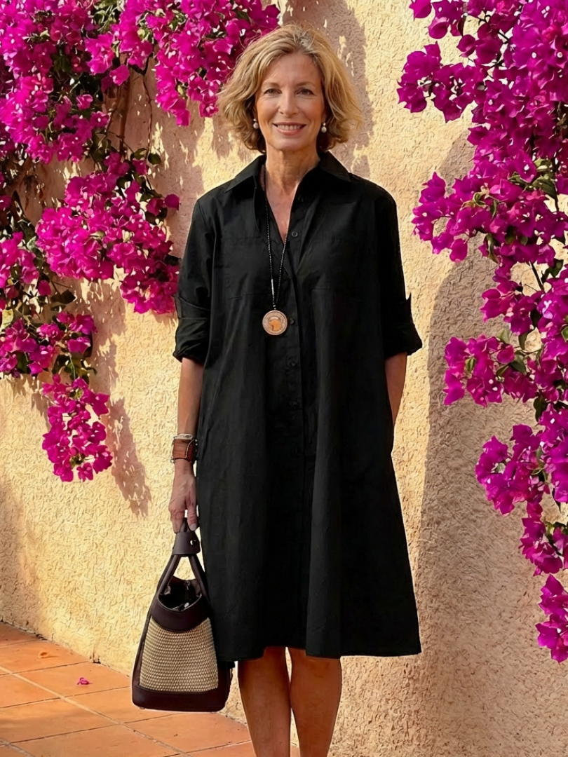 Robe Femme Midi à Manches Longues avec Poches Latérales Lucyle