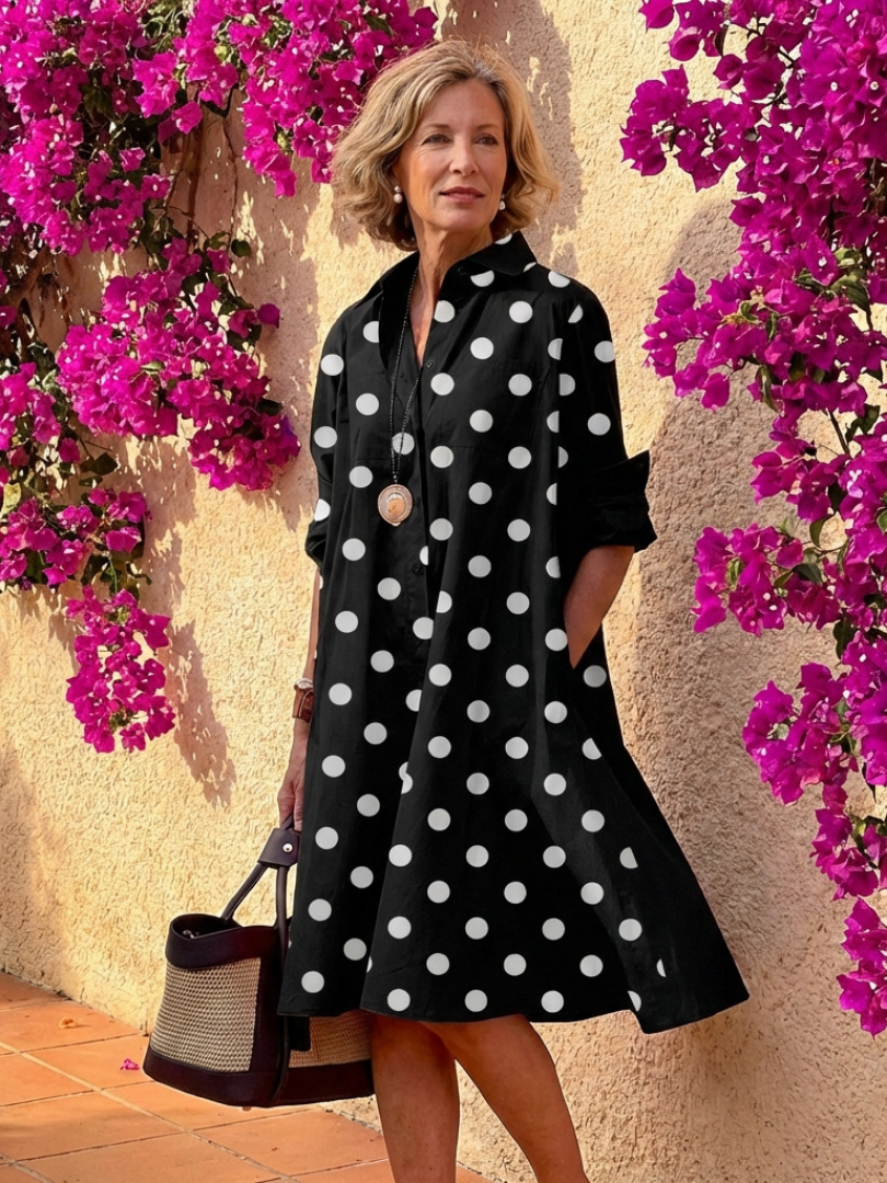 Robe Femme Midi à Manches Longues avec Poches Latérales Lucyle