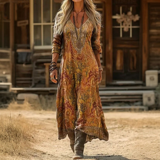 Robe Femme avec Col en V Imprimée Lucyle