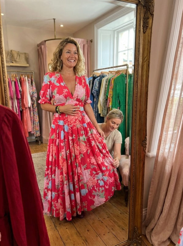 Robe Femme avec Col en V et Imprimé Floral Lucyle