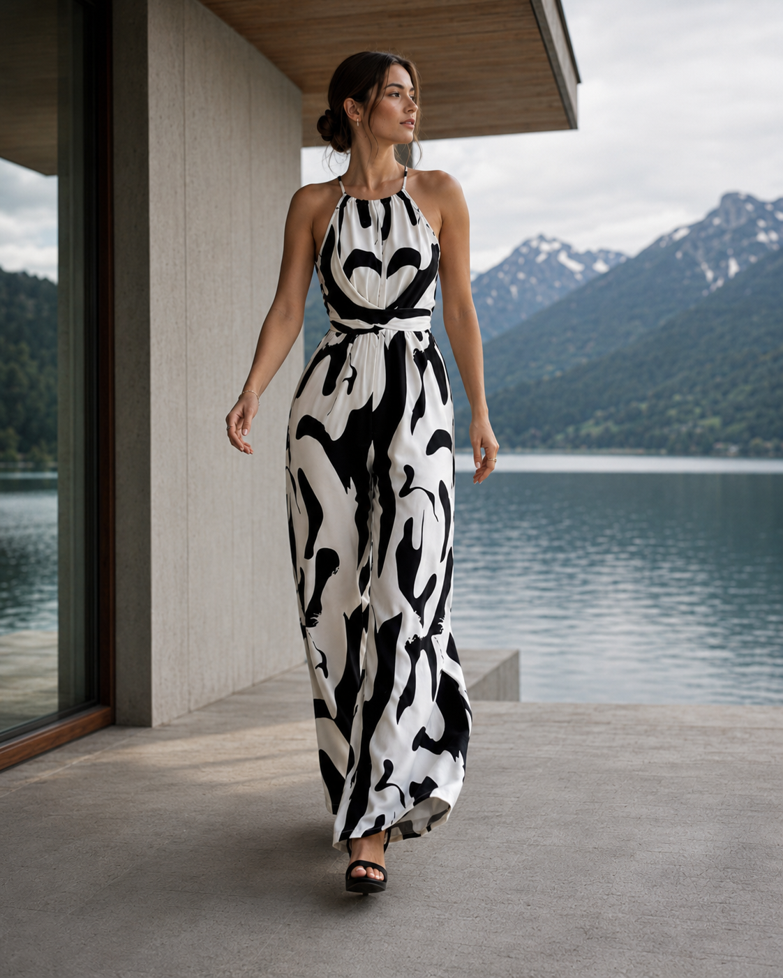 Robe Femme avec Détail à Nouer en Polyester Lucyle