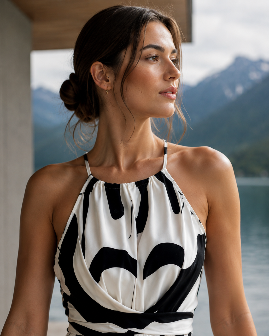 Robe Femme avec Détail à Nouer en Polyester Lucyle