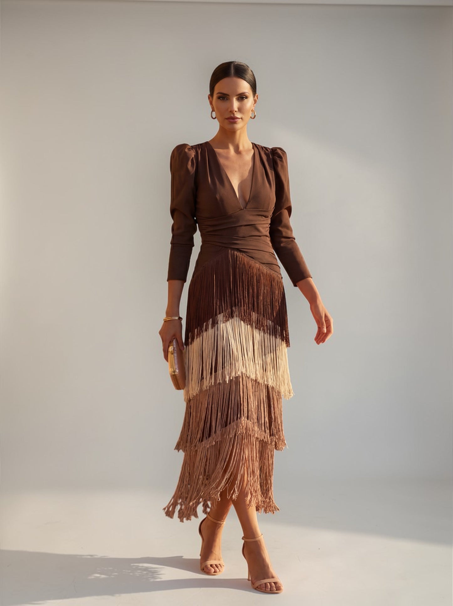 Robe Femme avec Détails à Franges Élégante Lucyle