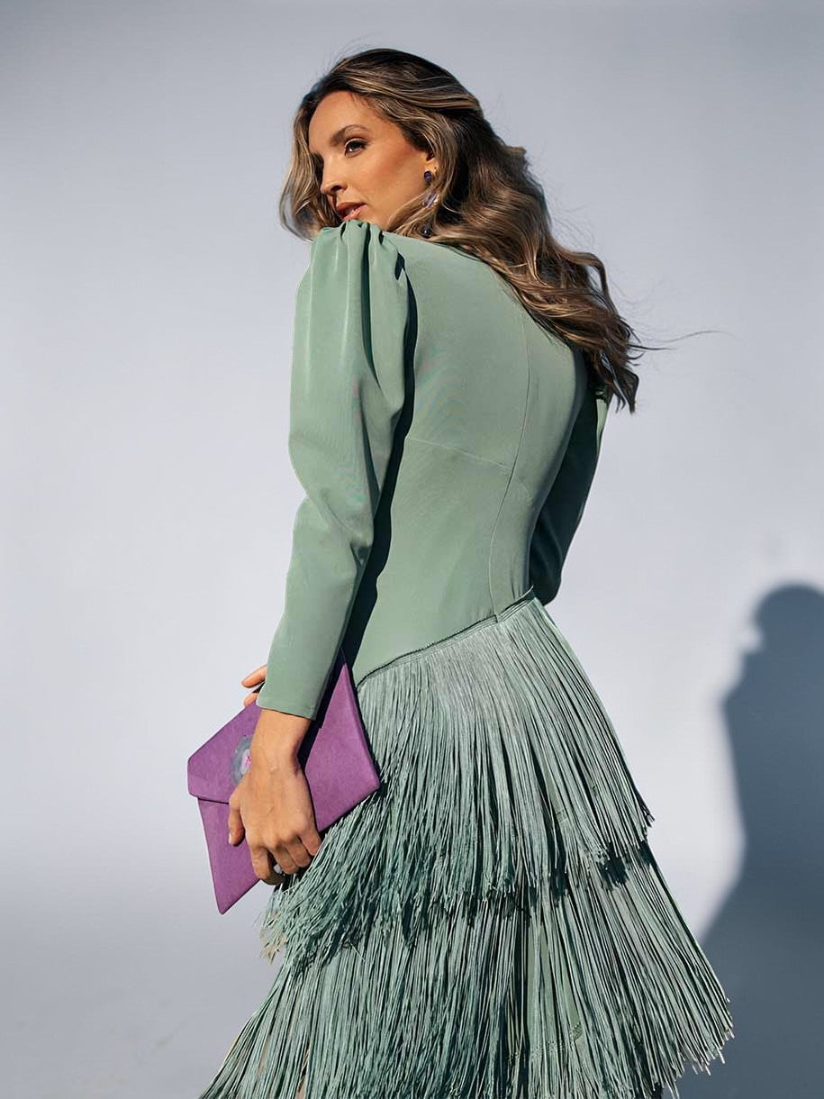 Robe Femme avec Détails à Franges Élégante Lucyle