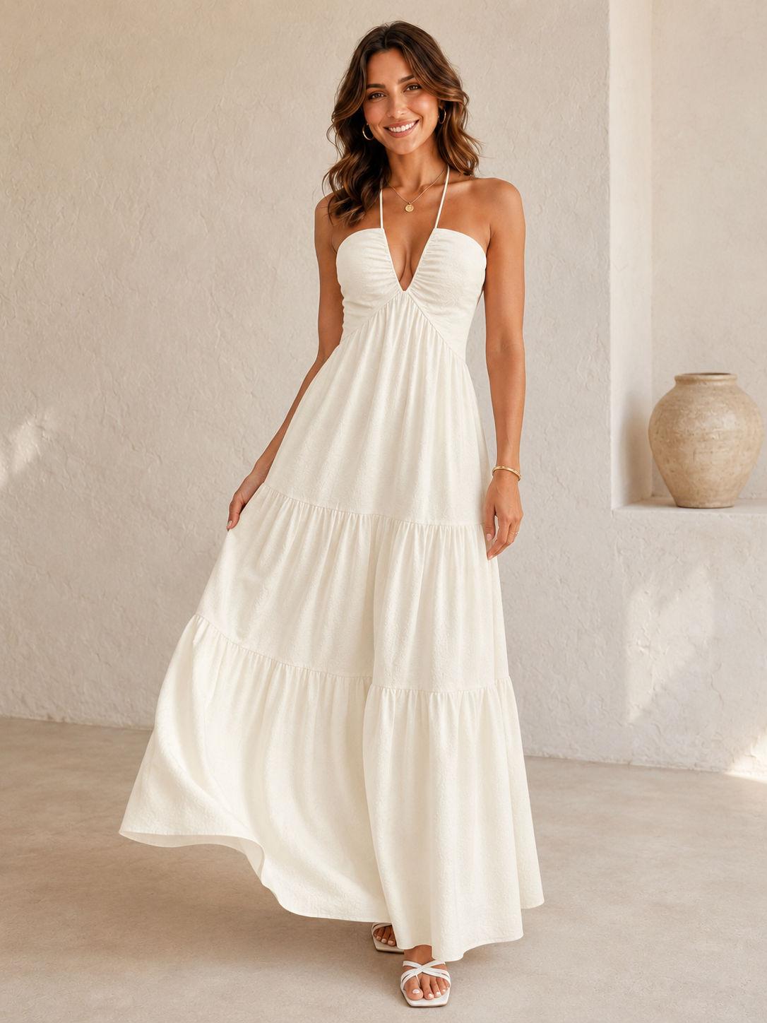 Robe Femme avec Dos Nu et Nœud Élégant Lucyle