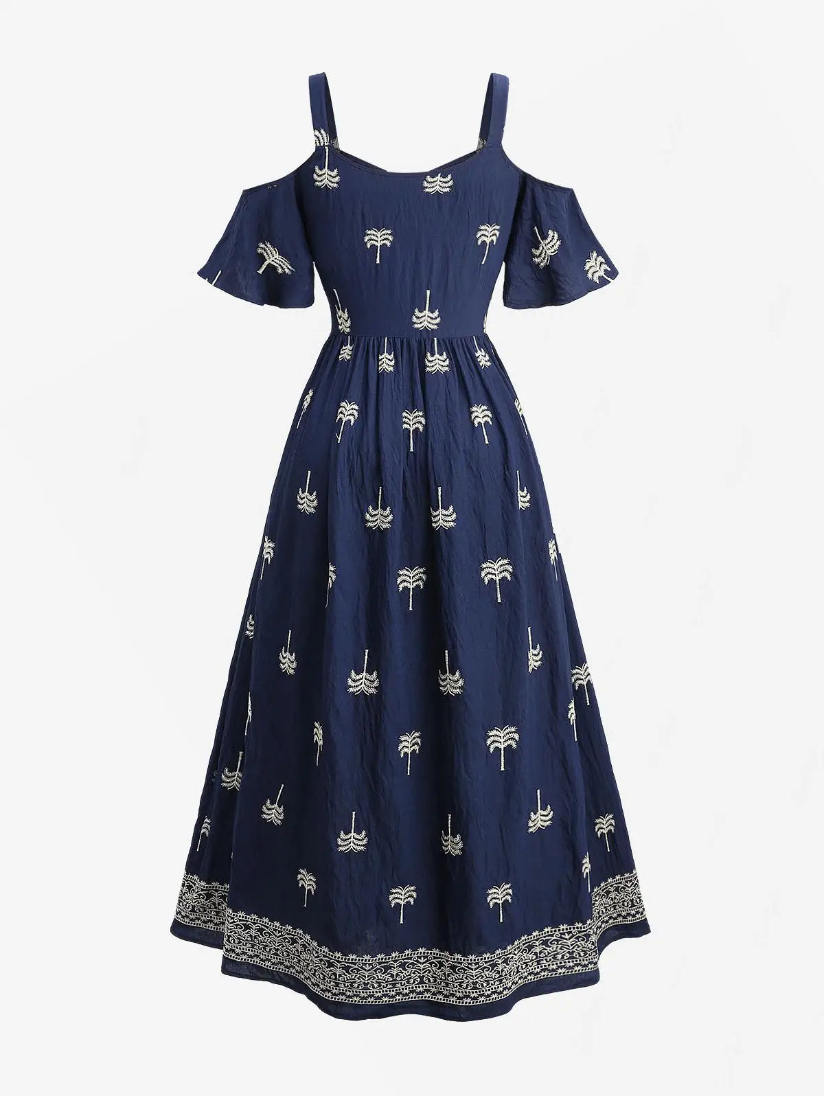 Robe Femme avec Épaules Dénudées et Motif Floral Lucyle
